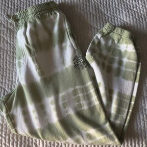 Vans Green and White Tie-Dye Joggers